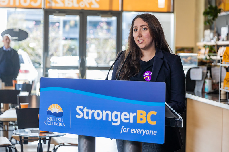 Read more about the article SEIU Member Speaks at BC Minimum Wage Announcement