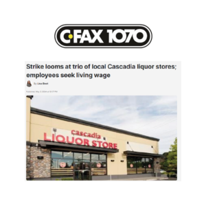 Read more about the article Strike looms at trio of local Cascadia liquor stores; employees seek living wage