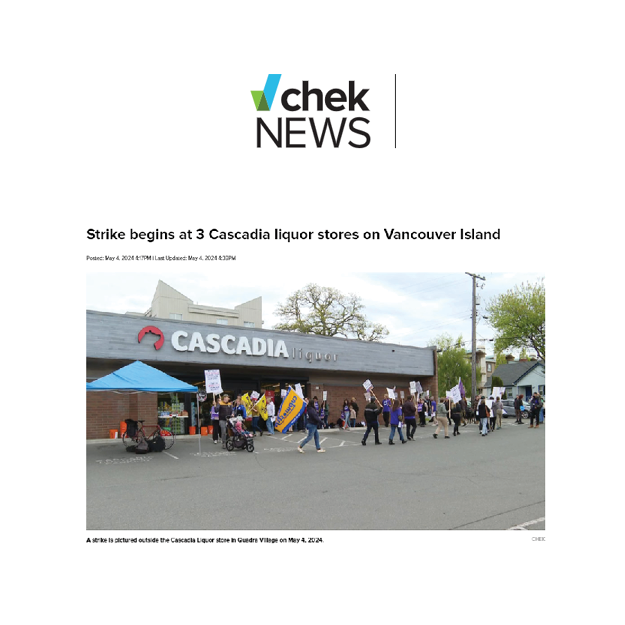 Read more about the article Strike begins at 3 Cascadia liquor stores on Vancouver Island